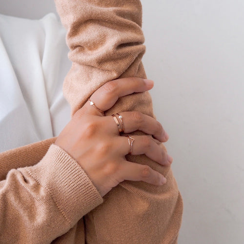 Little Gold Heart Ring Rose Gold