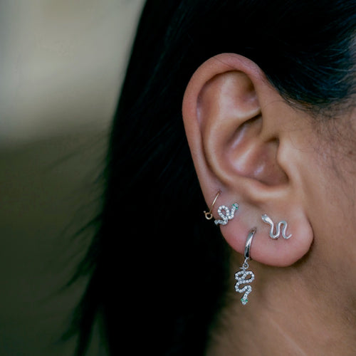 Sparkly Snake Hoop Earrings