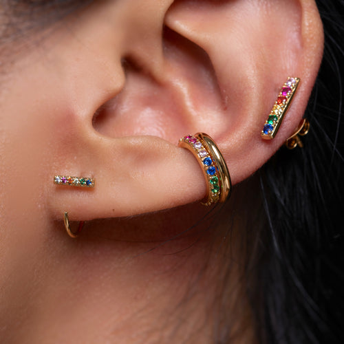 Rainbow Pave Ear Cuff