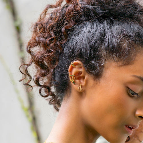 Textured Snake Stud Earrings