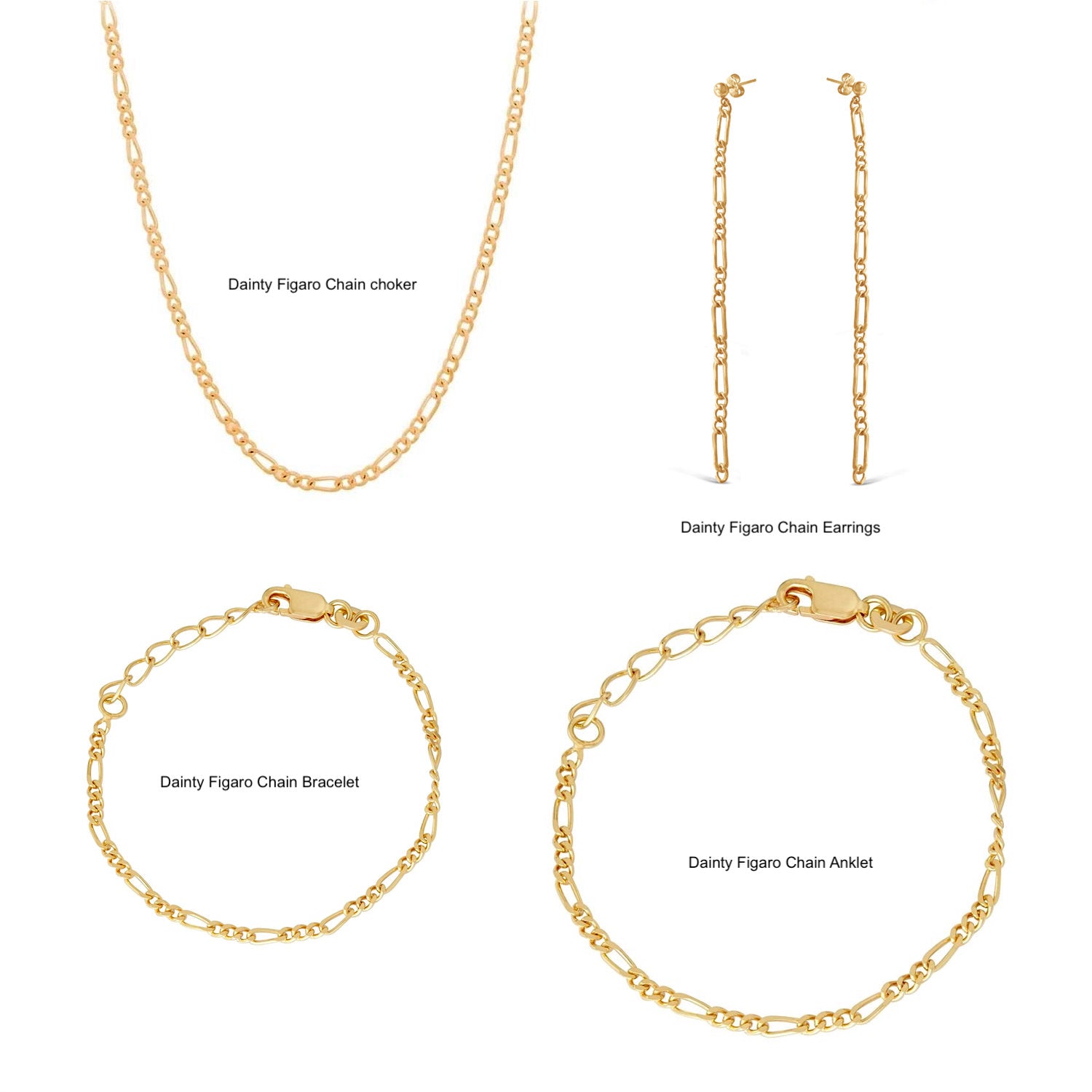 Dainty Cross Gold Anklet Set – Pineal Vision Jewelry