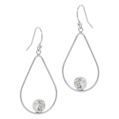 Open Teardrop CZ Earrings