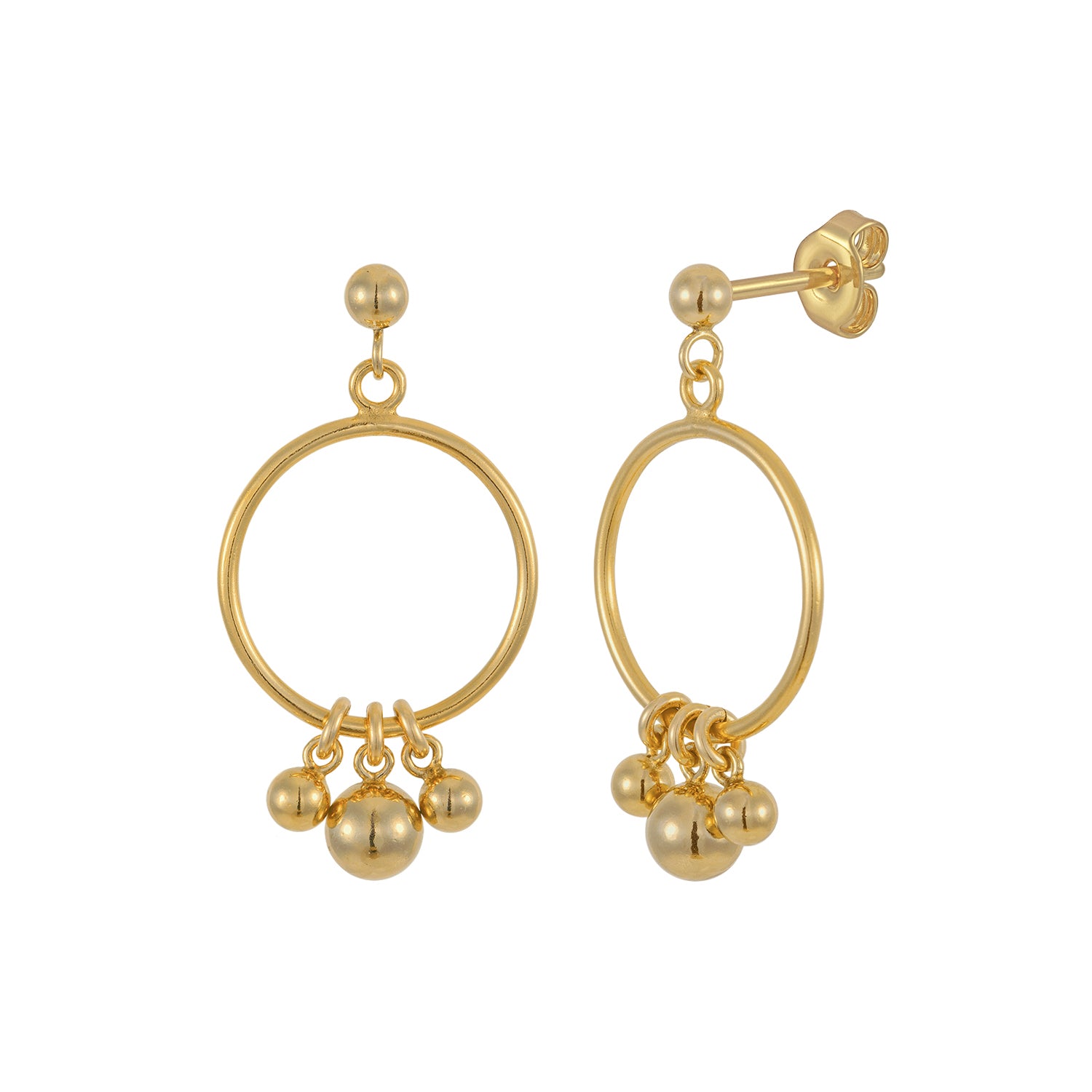 J&CO Jewellery Ball Chain Earrings Gold