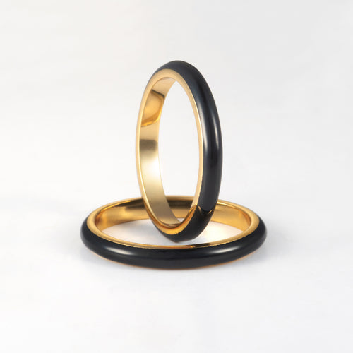 Daring Black Stacker Ring