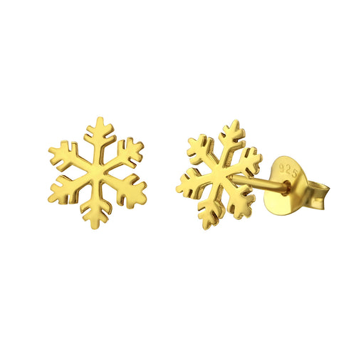 J&CO Jewellery Snow Flake Stud Earrings Gold