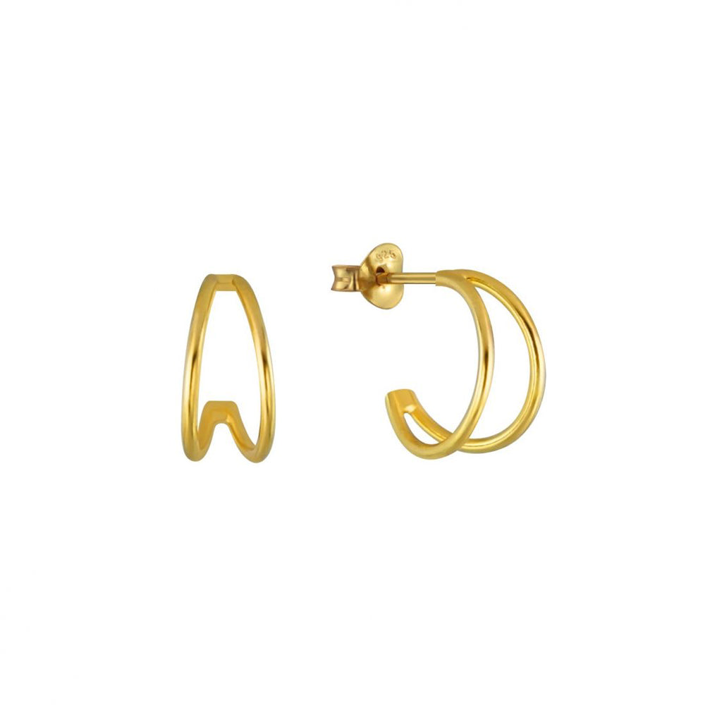 J&CO Jewellery Mini Hugging Hoop Earrings (Pair) Gold