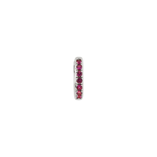 (Single) Ruby Pave Huggie Hoop