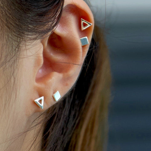 Triangle Out Stud Earrings