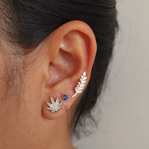 Sparkly Sweet Leaf Stud Earrings