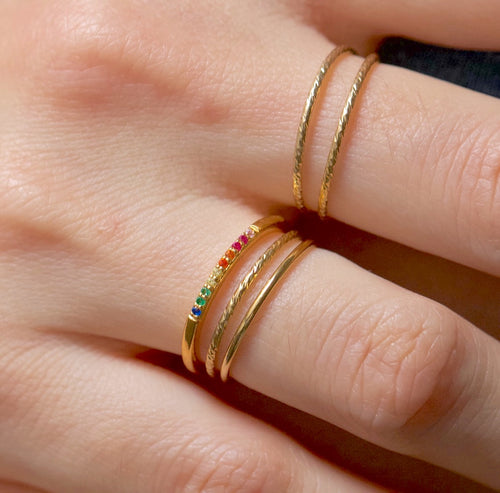 Thin 2025 rainbow ring