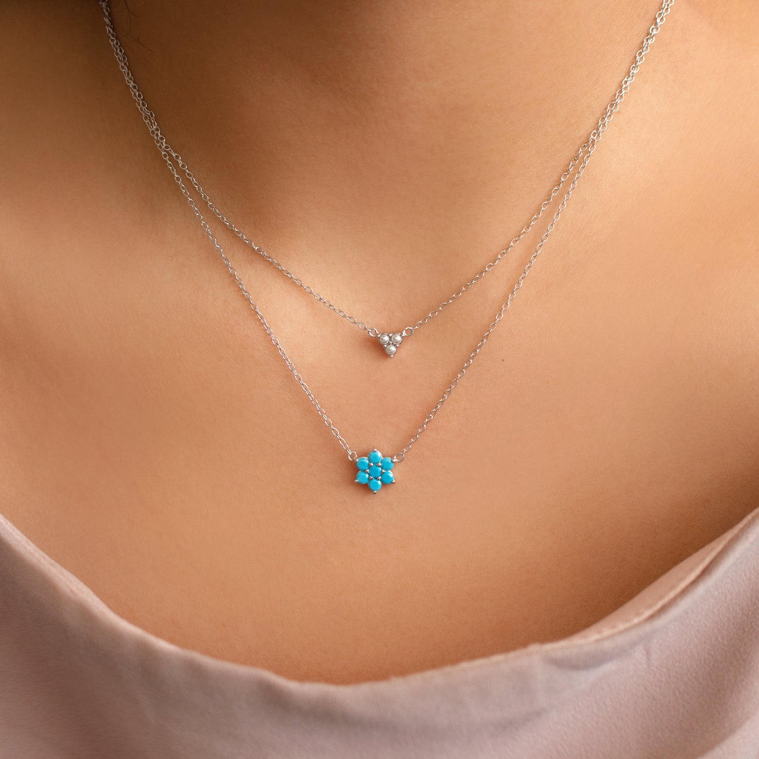 Turquoise Stone Flower Necklace – Ale Accessories