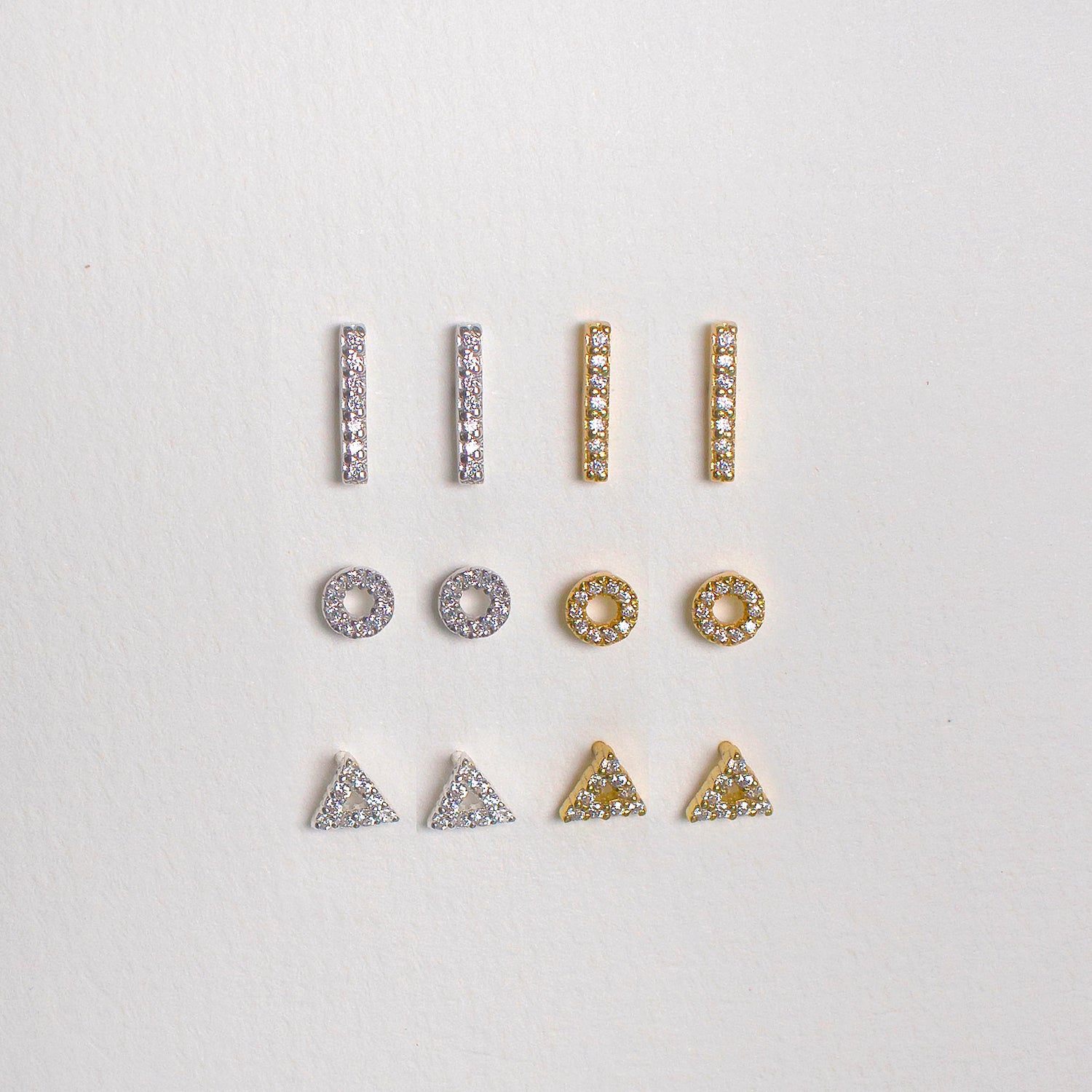 J&CO Jewellery Mini Chevron Stud Earrings Silver