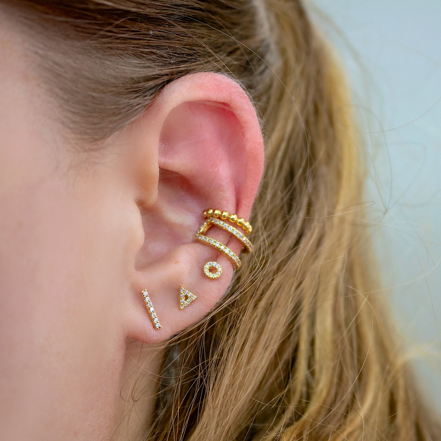 J&CO Jewellery Sparkly Mini Stud Earrings 2mm Gold