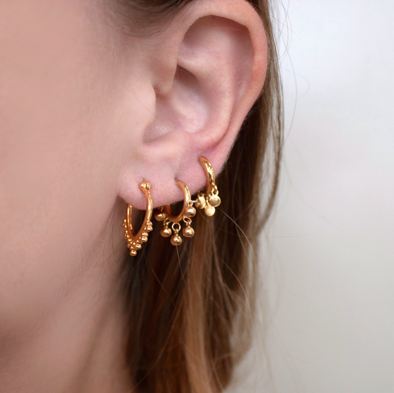 Mini Shaker Ball Hoop Earrings