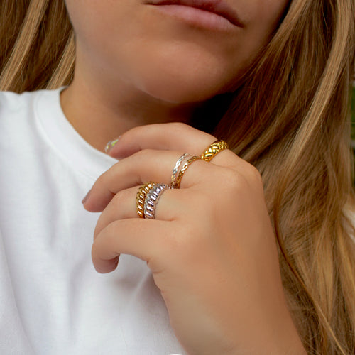 Croissant Dome Ring Gold