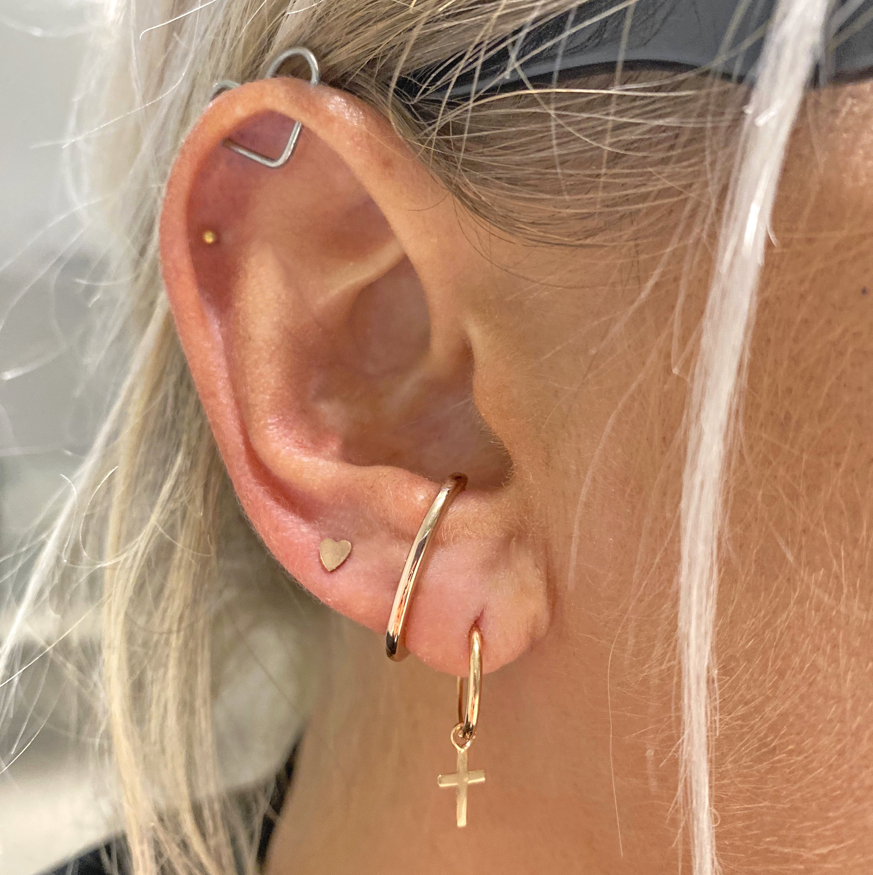 Small cross hoop earrings store