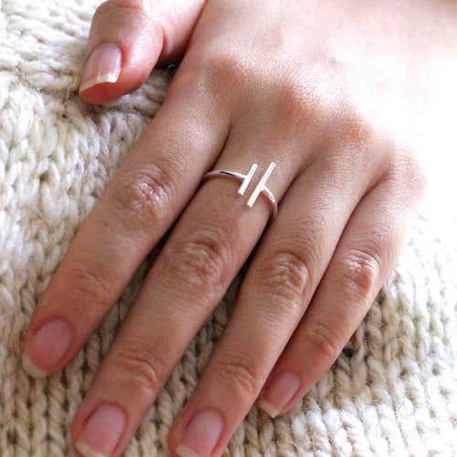 Double Bar Ring Silver