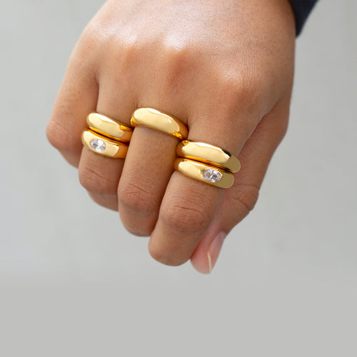 Marquise Dome Ring Gold