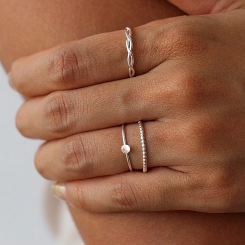 Mini Pearl Ring Silver