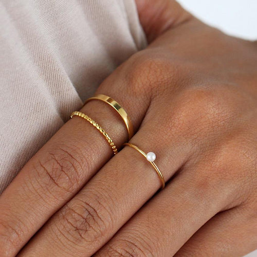 Mini Pearl Ring Gold