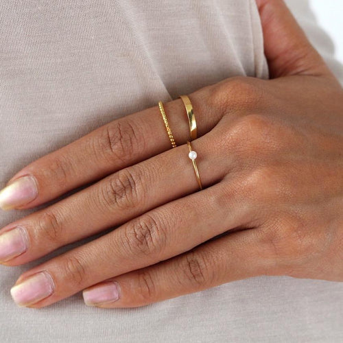 Mini Pearl Ring Gold