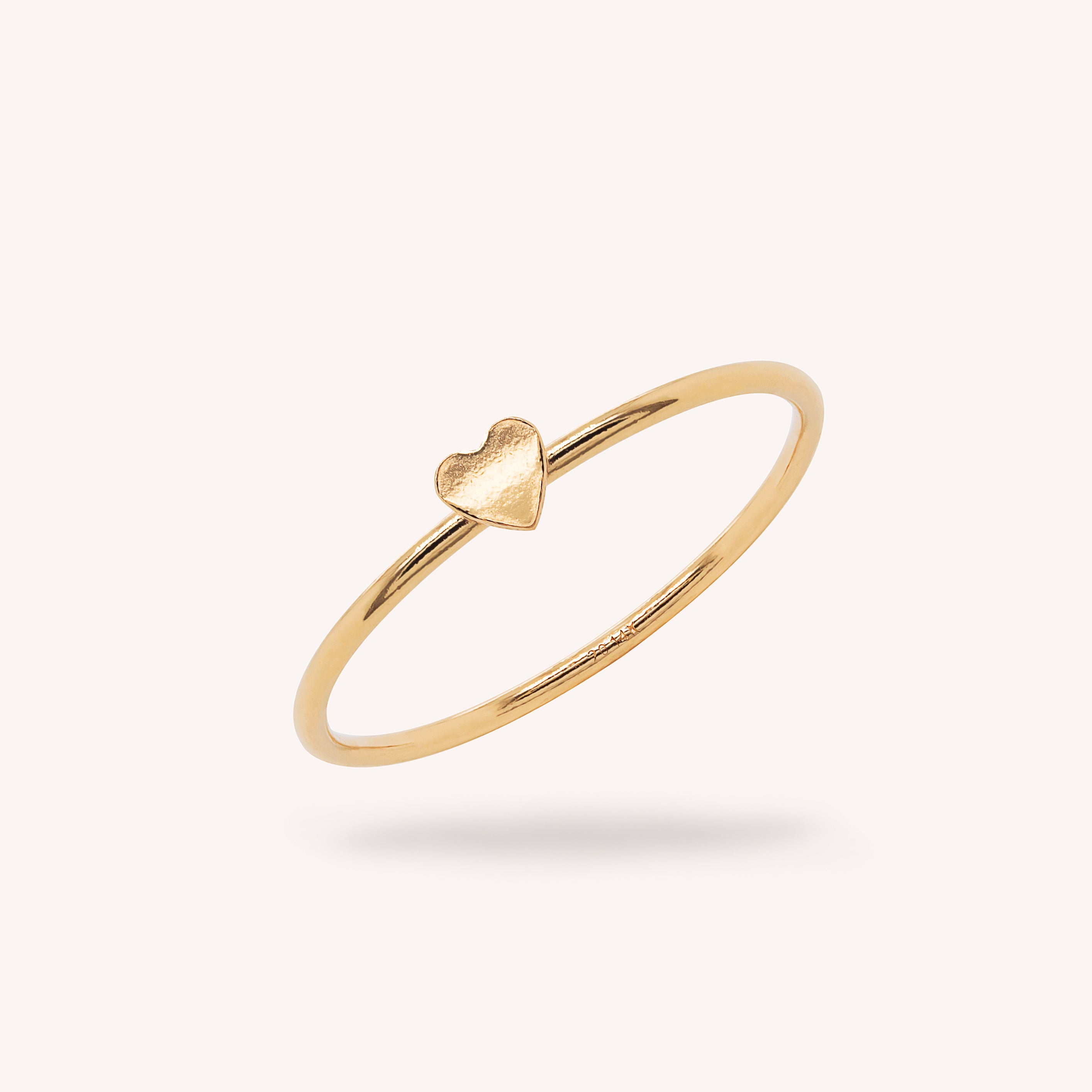 14K Solid Gold Heart offers Ring