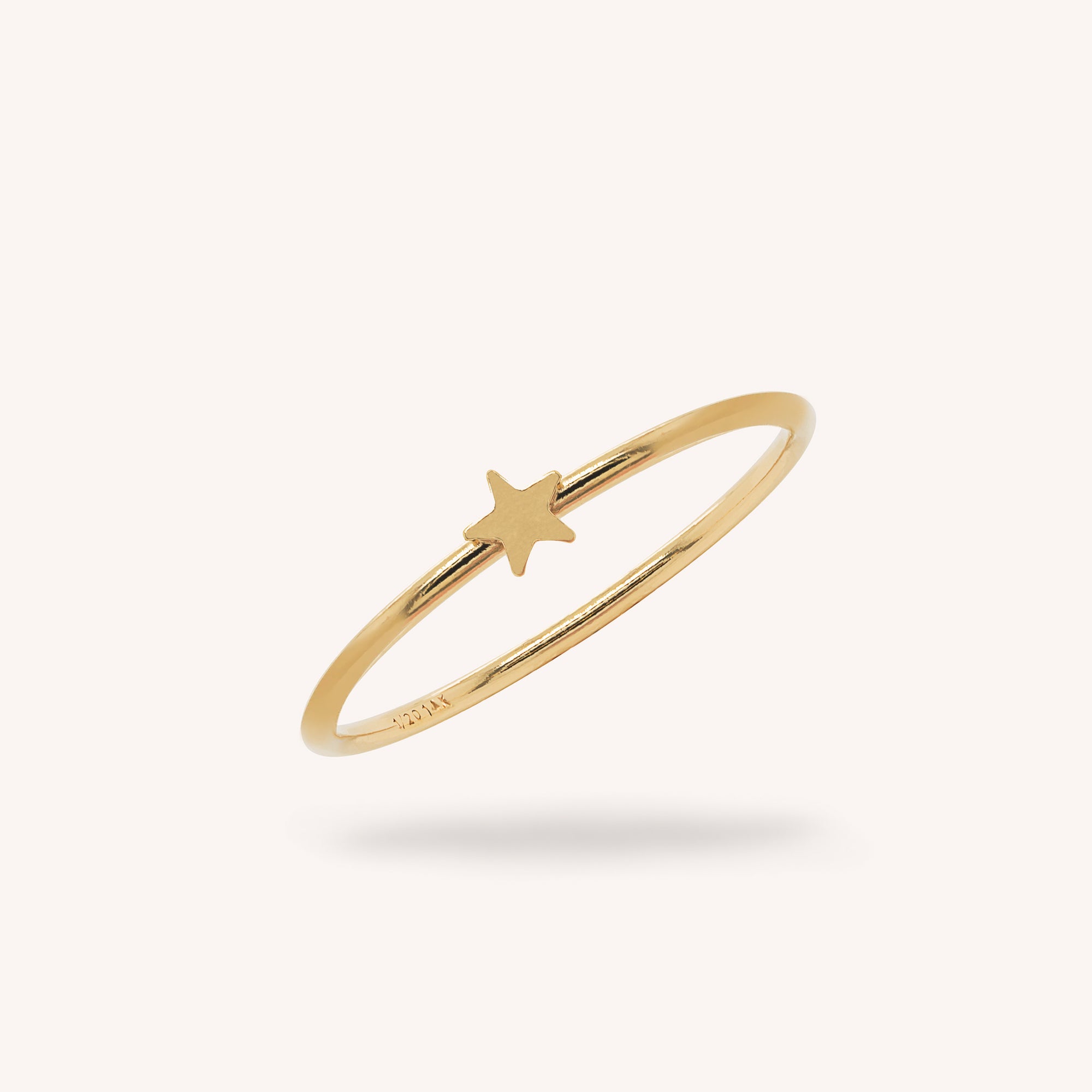 14K Solid Gold Mini Star Ring
