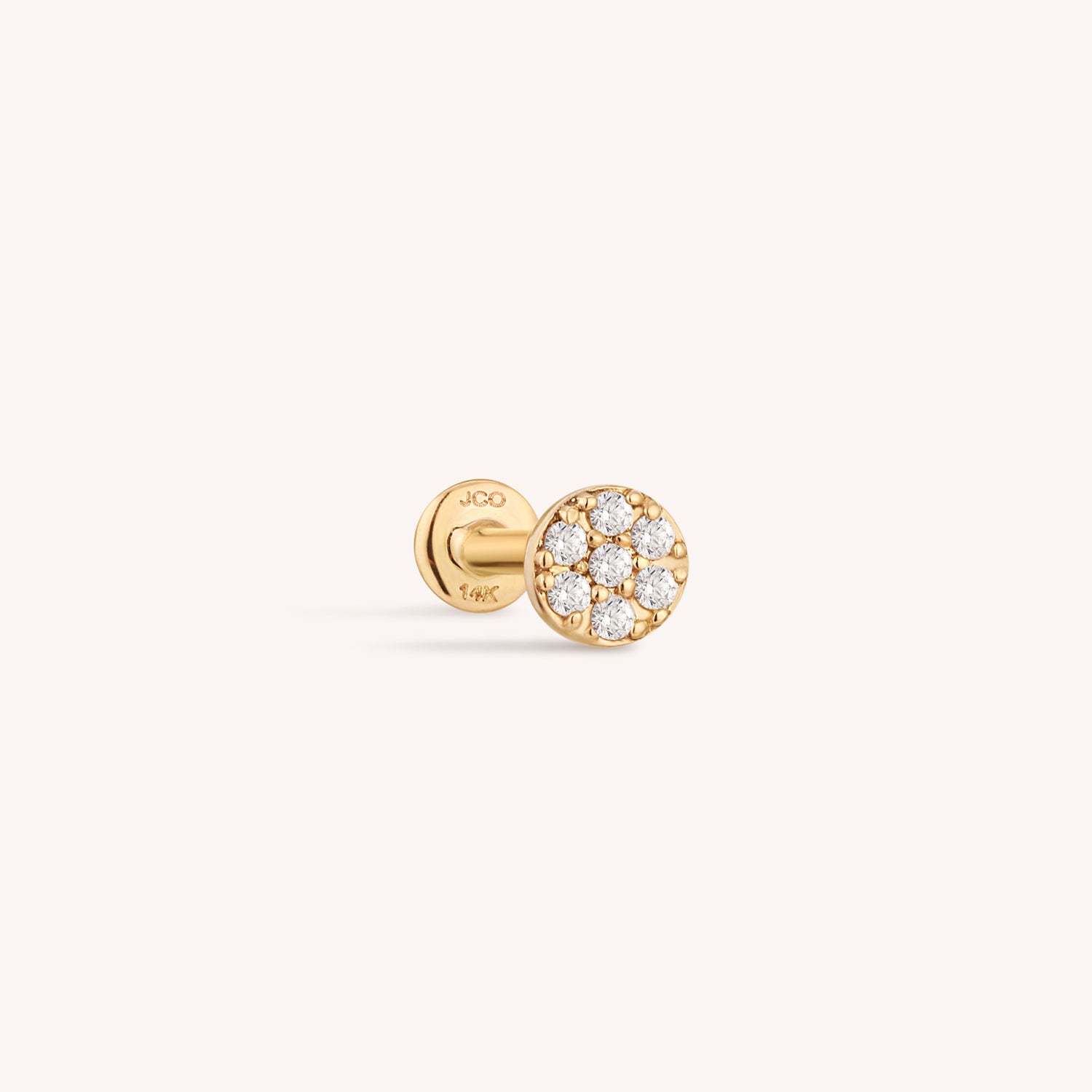 J&CO Jewellery Mini Bezel Stud Earrings Rose Gold