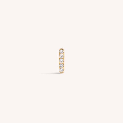 14K Solid Gold Diamond Bar Threaded Labret Earring