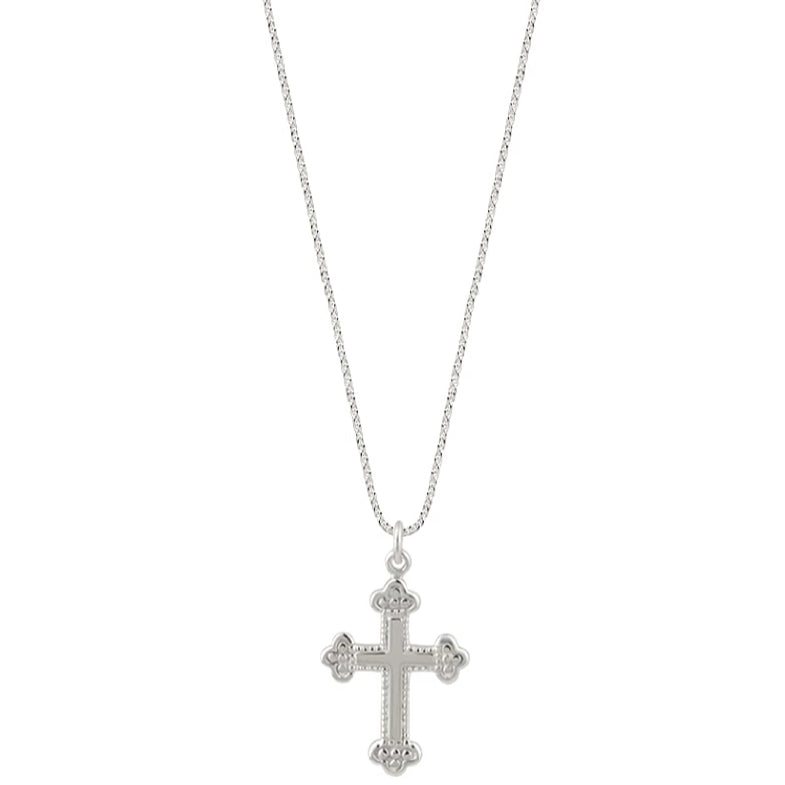 Cross and Initial, Letter M, Charm Bracelet, Silver and Black | from The Heart Jewelry