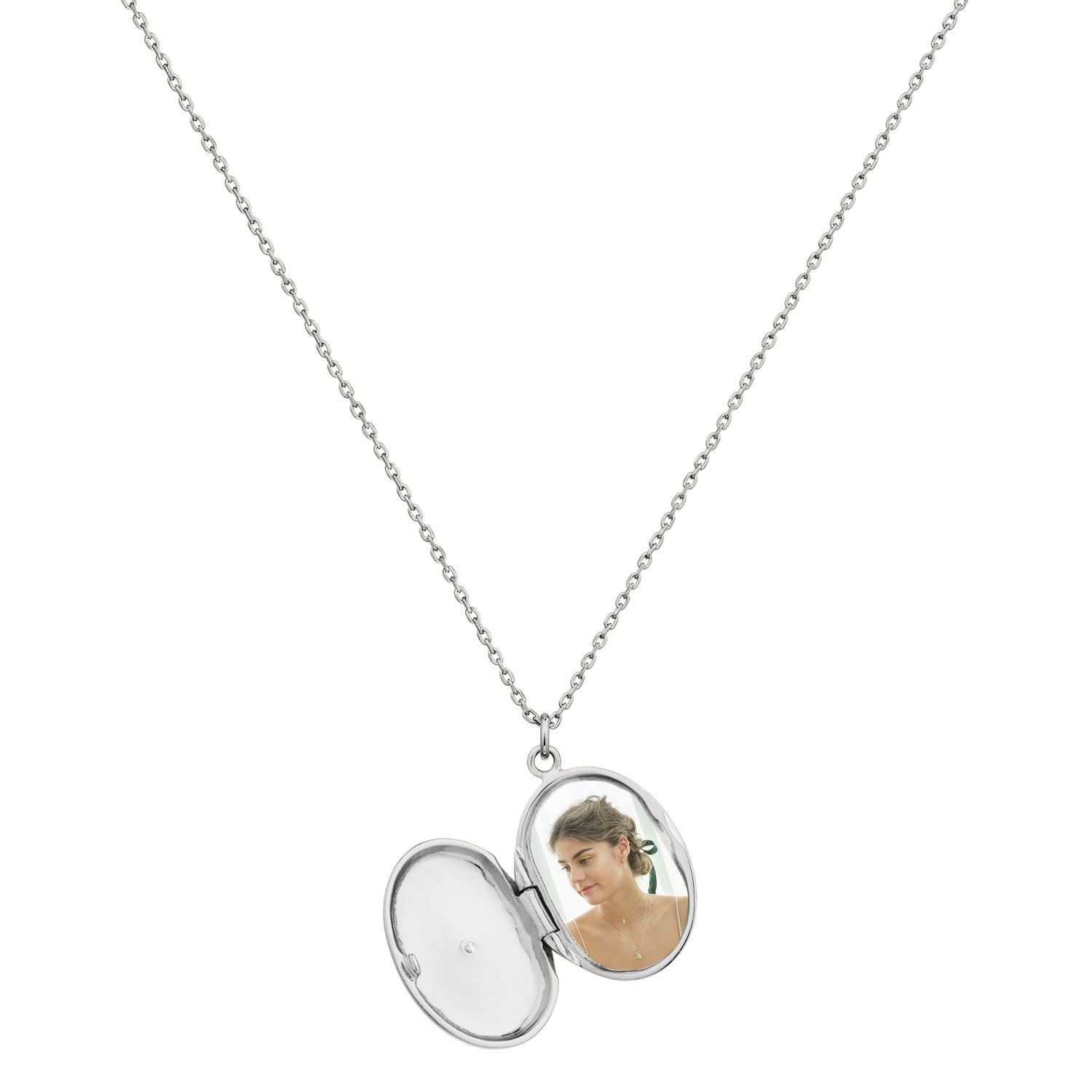 J&CO Jewellery Starburst Locket Necklace Silver