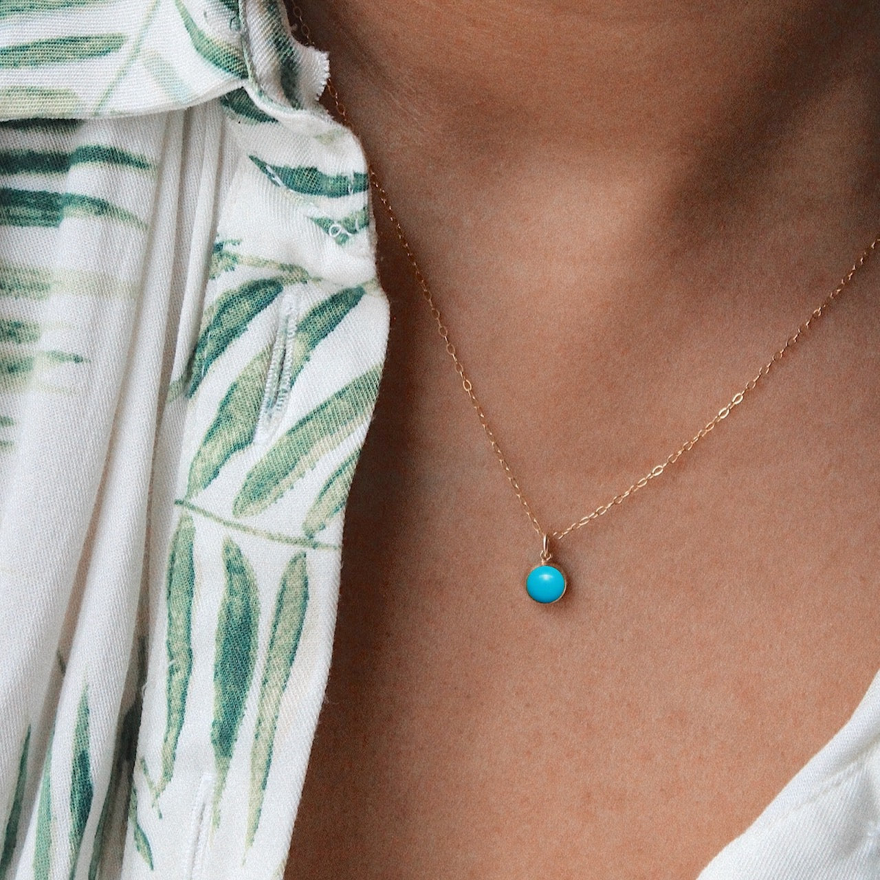 Turquoise deals bezel necklace