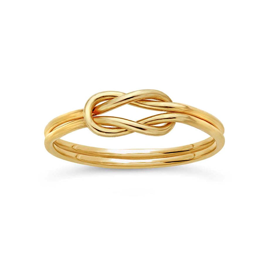Gold Love Knot Promise Ring in Solid 14k Yellow, Rose, or White Gold. -   Canada