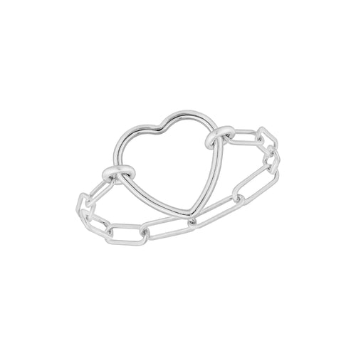 Fall In Love Chain Silver Ring