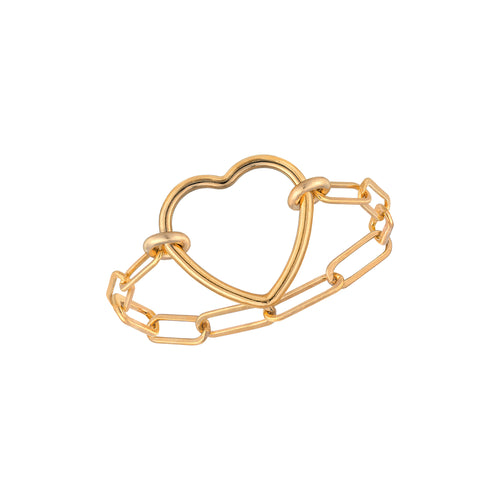 J&CO Jewellery Statement Chain Ring Gold US 8 US 8