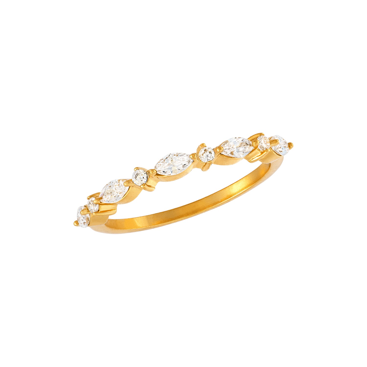 Cluster Marquise Gold Ring