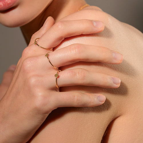 Mini Disc Stacking Ring Gold