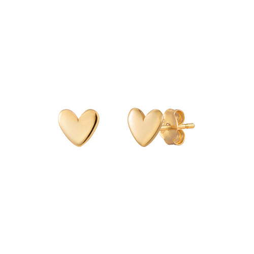J&CO Jewellery Love Lock Stud Earrings Gold