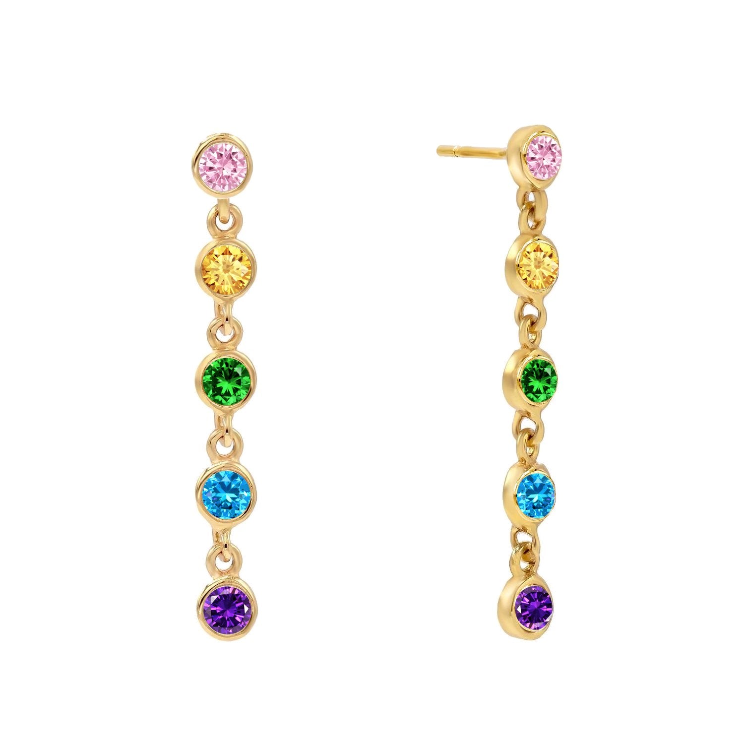 J&CO Jewellery Mini Bezel Stud Earrings Rose Gold