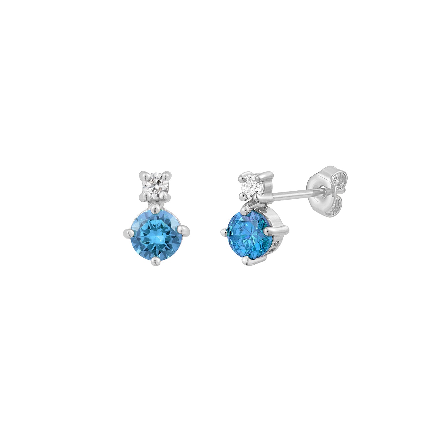 Light blue online and gold earrings