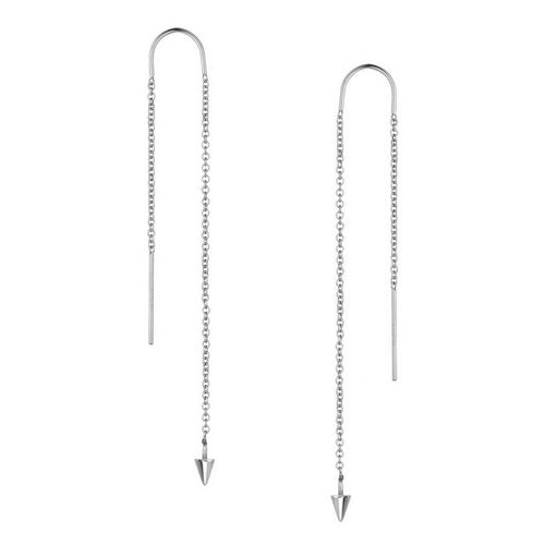 J&CO Jewellery Box Chain Threader Earrings Silver