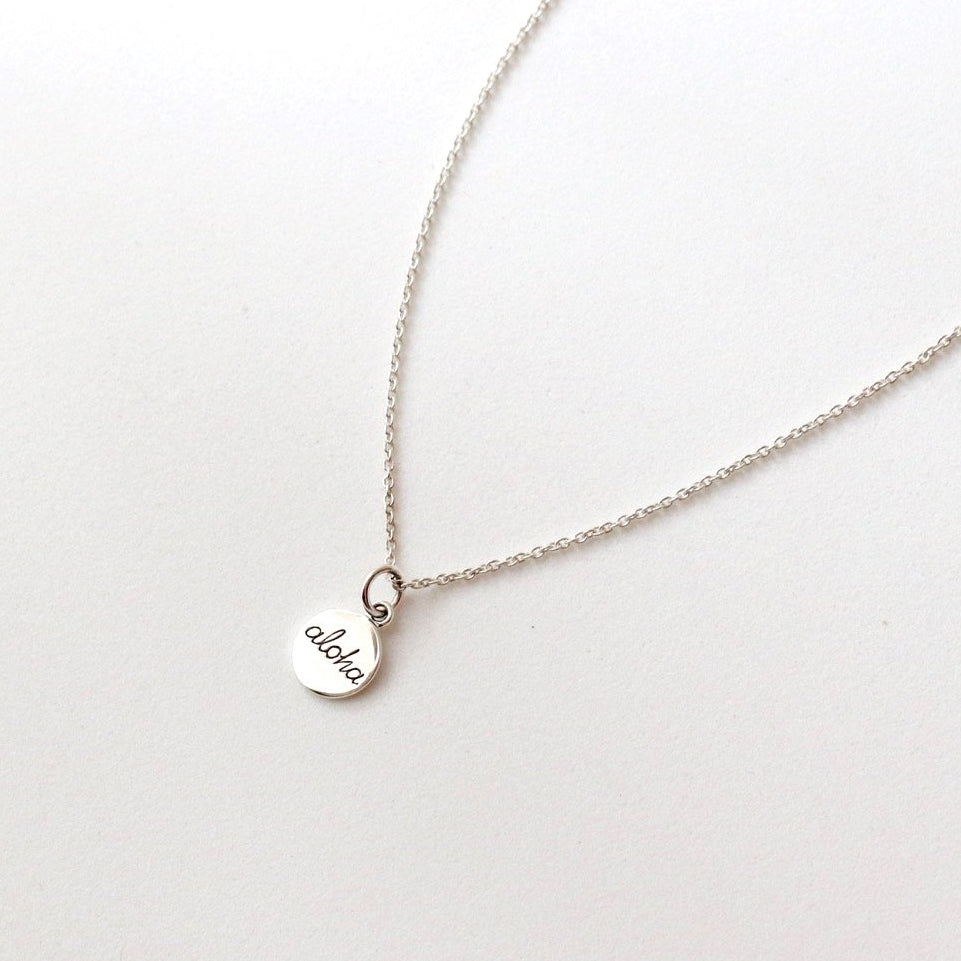 Aloha Heart Charm/Pendant in Sterling Silver - 12mm
