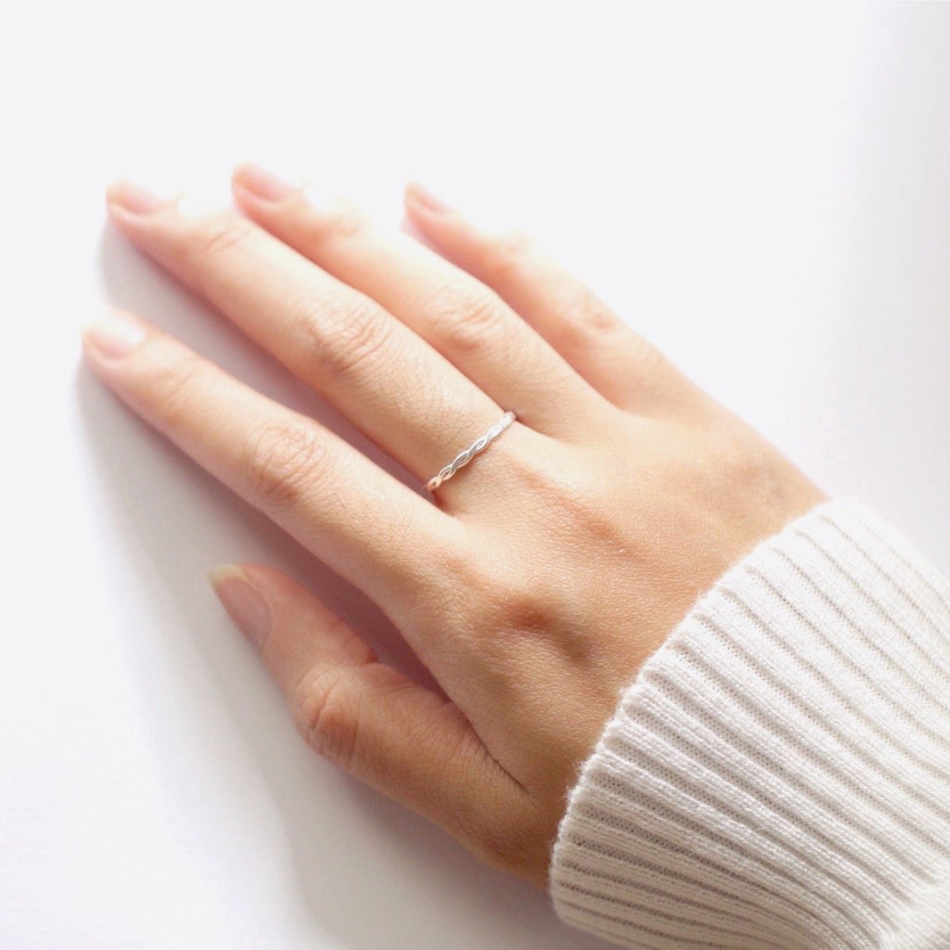 Dainty Braid Gold Ring, Minimalist Simple Ring, Minimal Ring, Tiny