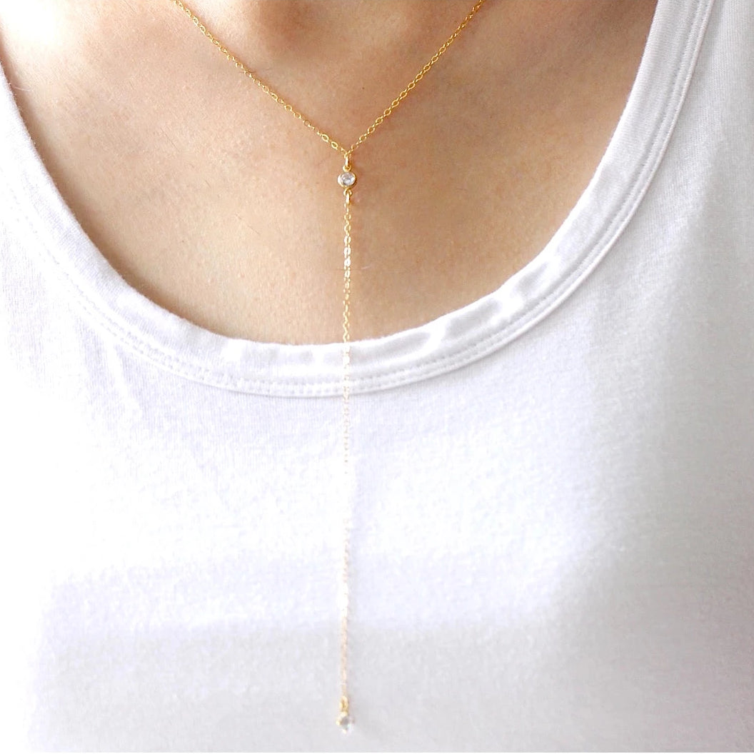 Fashion Jewelry, Jewelry, Shiny Gold Tone Zipper Lariat Necklace