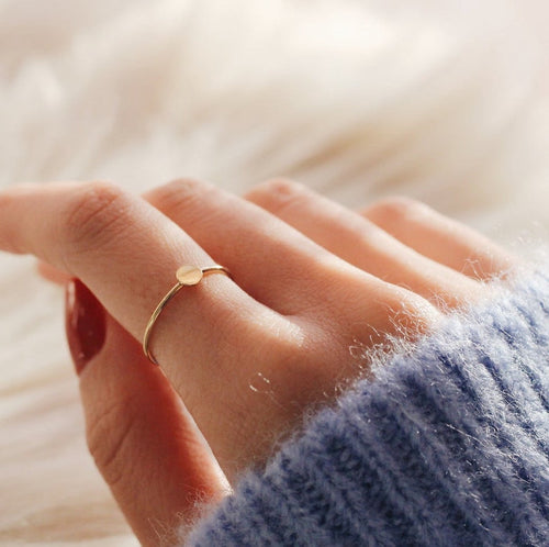 Mini Disc Stacking Ring Gold