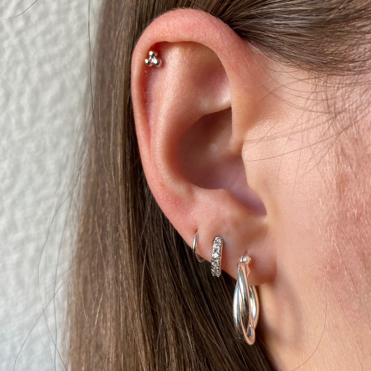 Twisted Double Hoop Huggie Earrings