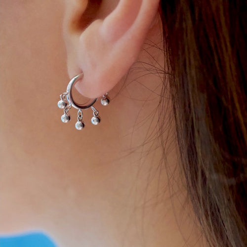 Mini Shaker Ball Hoop Earrings