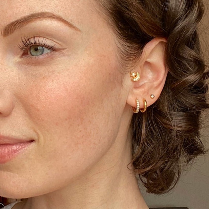 Double Piercing Earring Star and Moon Earrings Multiple -  UK