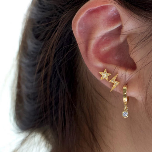 Sparkle Star Lightning Stud Earrings